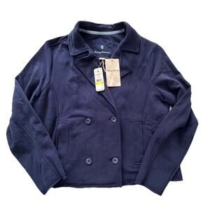 New Tommy Bahama Marina Del Mar Cropped Soft Navy Peacoat Coastline Sz M $148